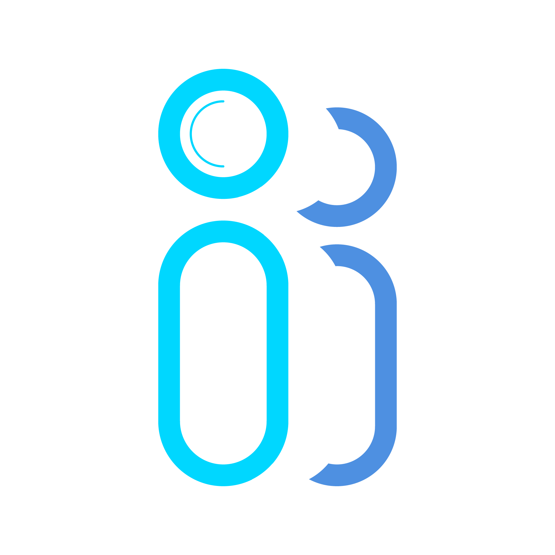 blue illustration three person overlap