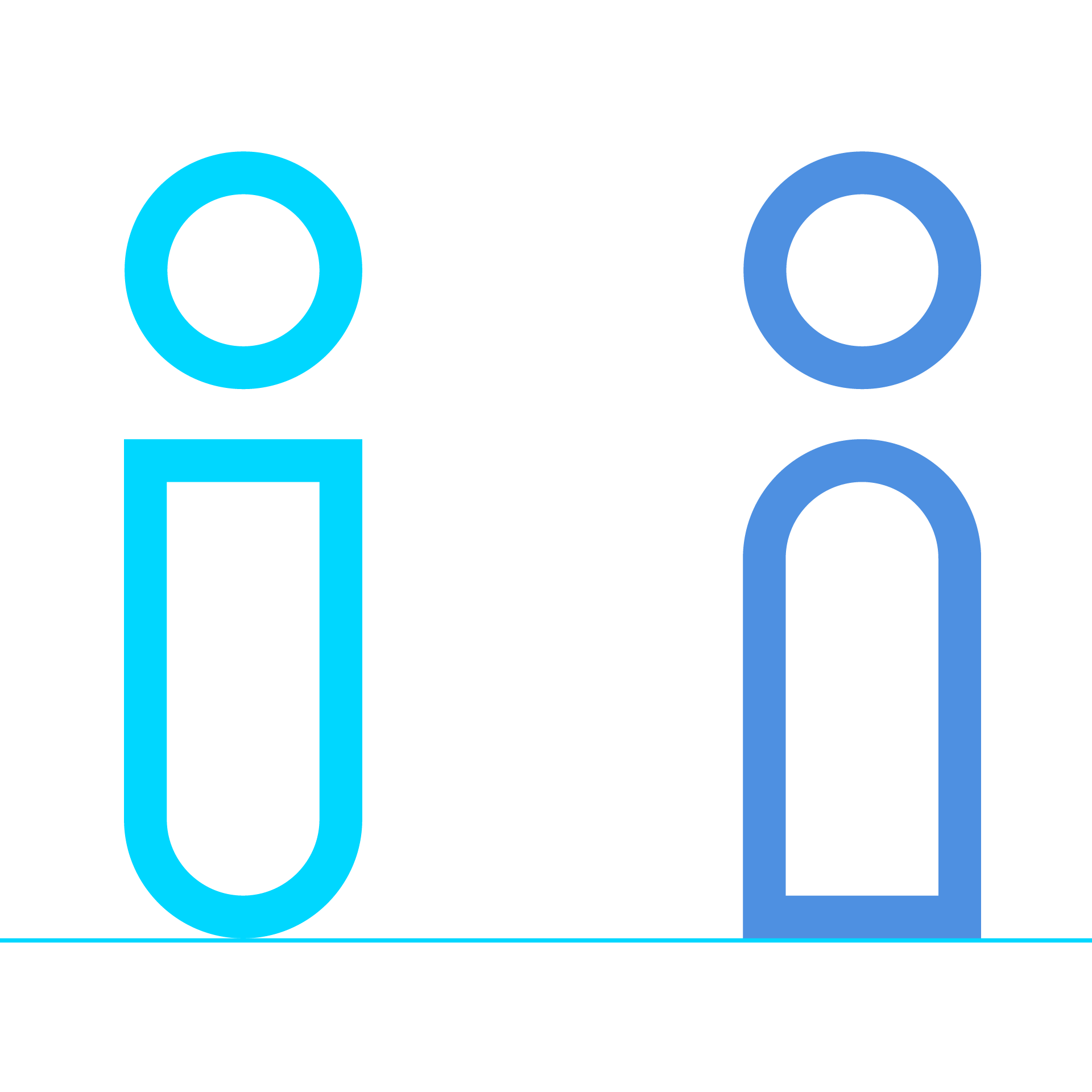 blue illustration three persons