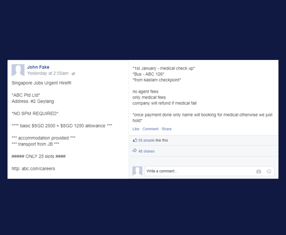facebook job scams