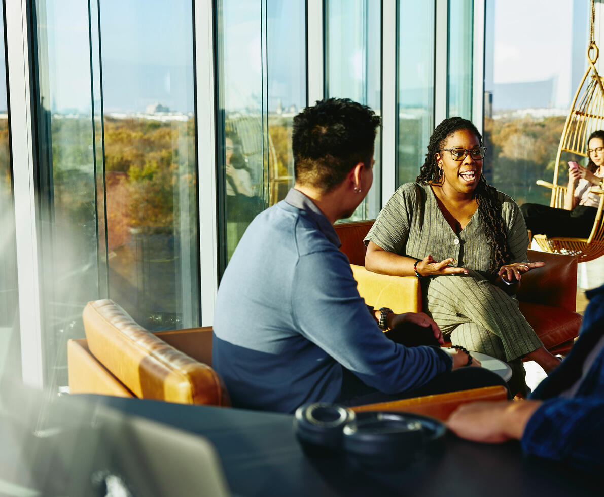 People in conversation